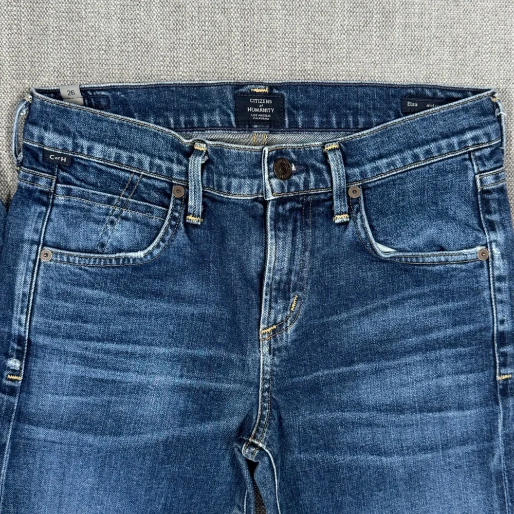 Citizens of Humanity Elsa Mid Rise Slim Fit Crop Jeans Women Size 26 Medium Wash